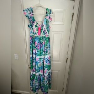 NWT Lilly Pulitzer Multi Kitten Around Maxi Dress Size 6